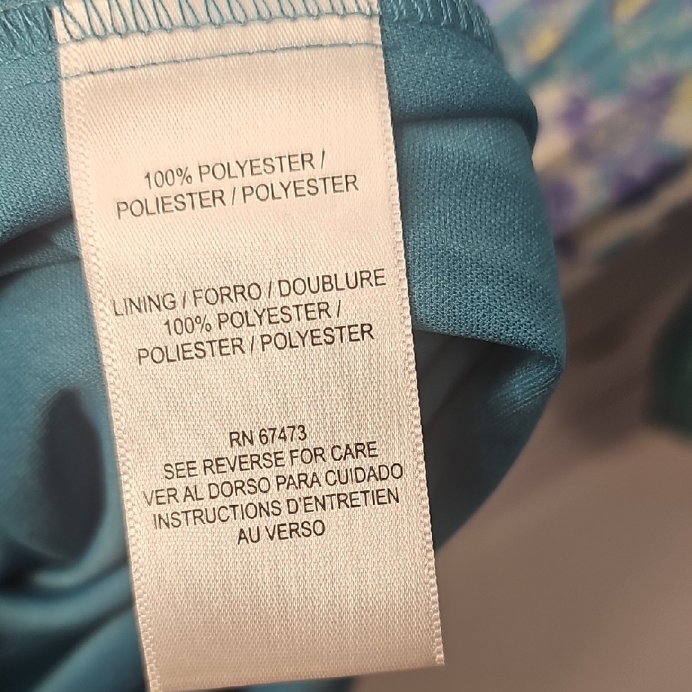 Danny & Nicole Blue and‎ Green Patchwork Dress - Picture 10 of 11